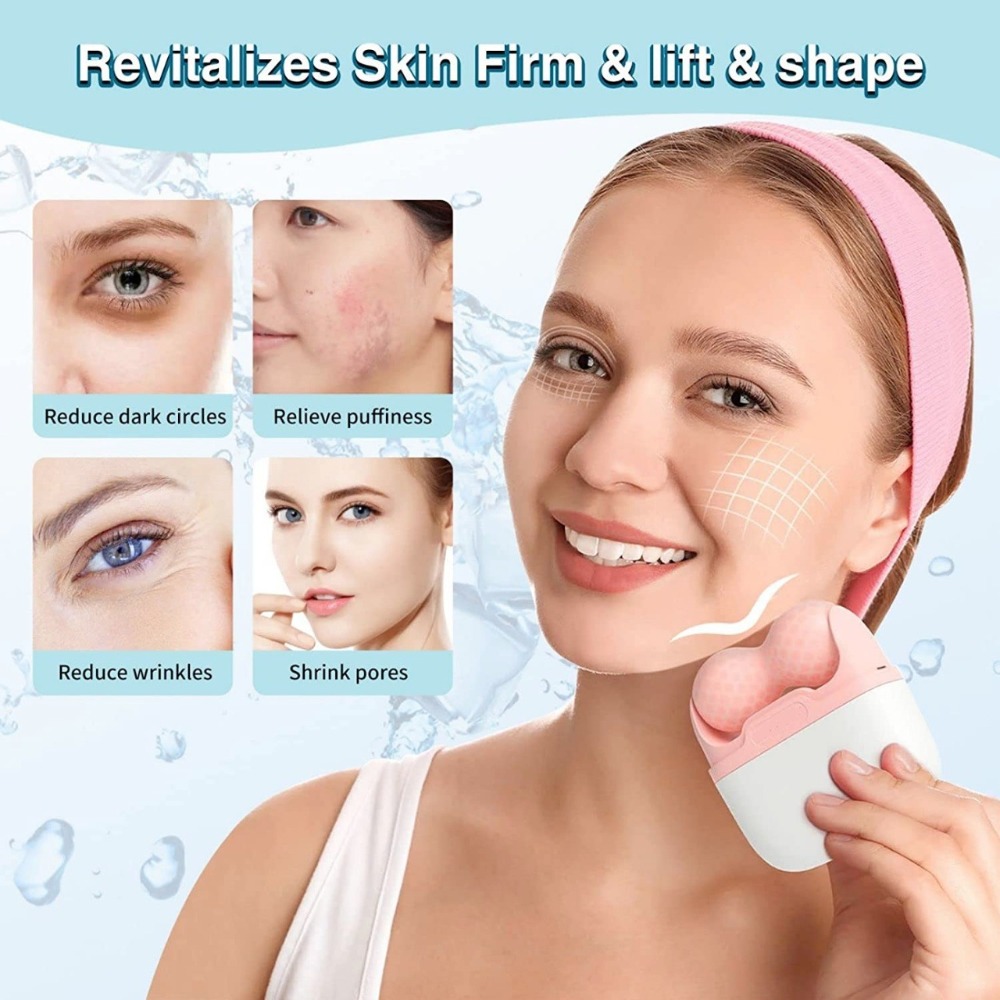 Face Ice Roller Puffiness - أسطوانة تدليك مزدوجة الرأس للوجه لتخفيف